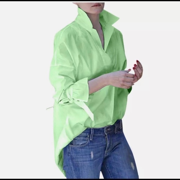 Blu Trends Tops - Lime Green Blouse/Shirt